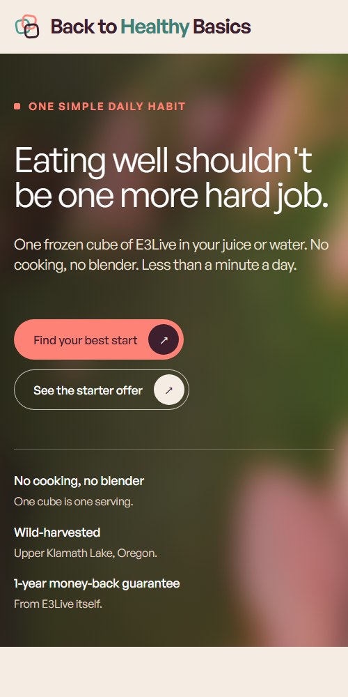 The same page on a phone
